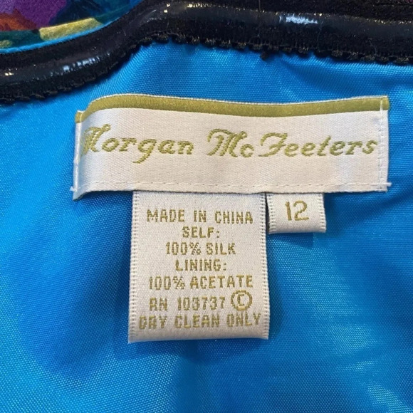 Morgan McFeeters Silk Floral Empire Waist Baby Doll Slip Dress Womens 12… - Picture 4 of 4